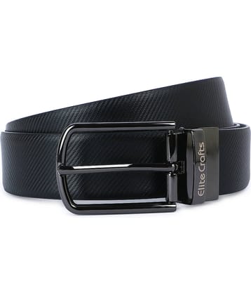 Elite Crafts - Black 100% Leather Men's Reversible Belt ( Pack of 1 )