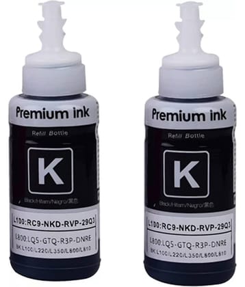 TEQUO T664 Ink For L1300 Black Pack of 2 Cartridge for L220/ L550/ L355/ L110/ L210/ L300/ L360/ L350/ L380/ L100/ L200/ L565/ L555/ L130/ L1300
