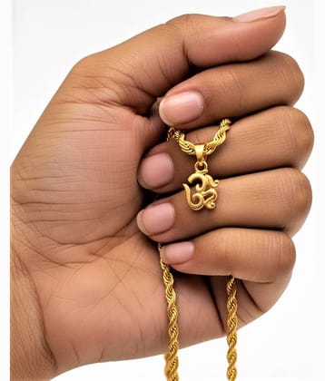 Charms Gold Religious Pendant With Chain ( Pack of 1 )