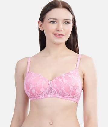 LACYLUXE - Peach Net Lightly Padded Women's T-Shirt Bra ( Pack of 1 )