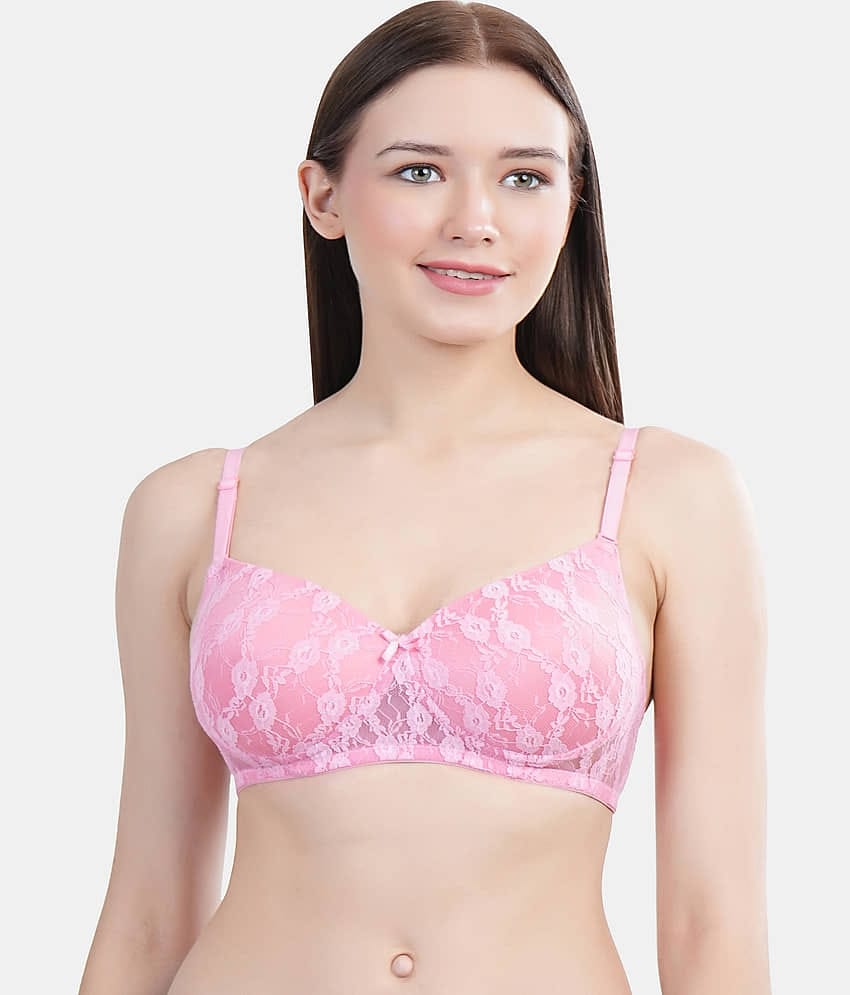LACYLUXE - Peach Net Lightly Padded Women's T-Shirt Bra ( Pack of 1 )