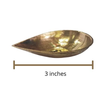 MAYAPURI 3 inches Handmade Pital Pradip, Pure Brass Diya/Pradeep for Daily Usage (Pack of 2)