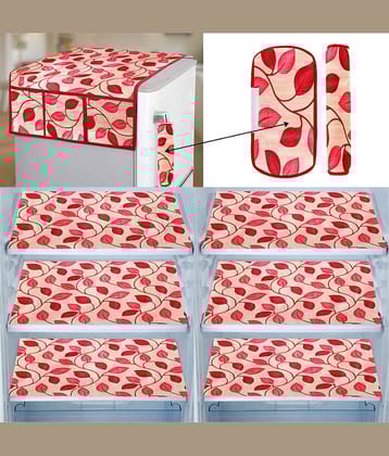 E-Retailer Set of 9 PVC Red Fridge Top Cover