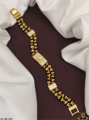 Mahakal Logo Design Gold Pleted RDX Bracelet RB-039