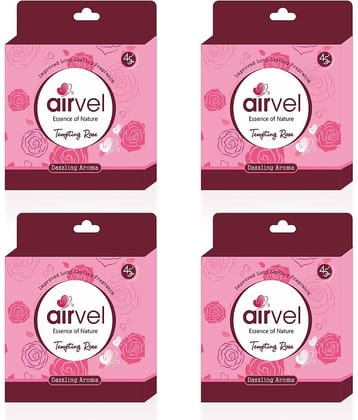 Airvel Bathroom Air Freshener Blocks Rose Fragrance for Home & Office Use 75g ( Pack of 4 )