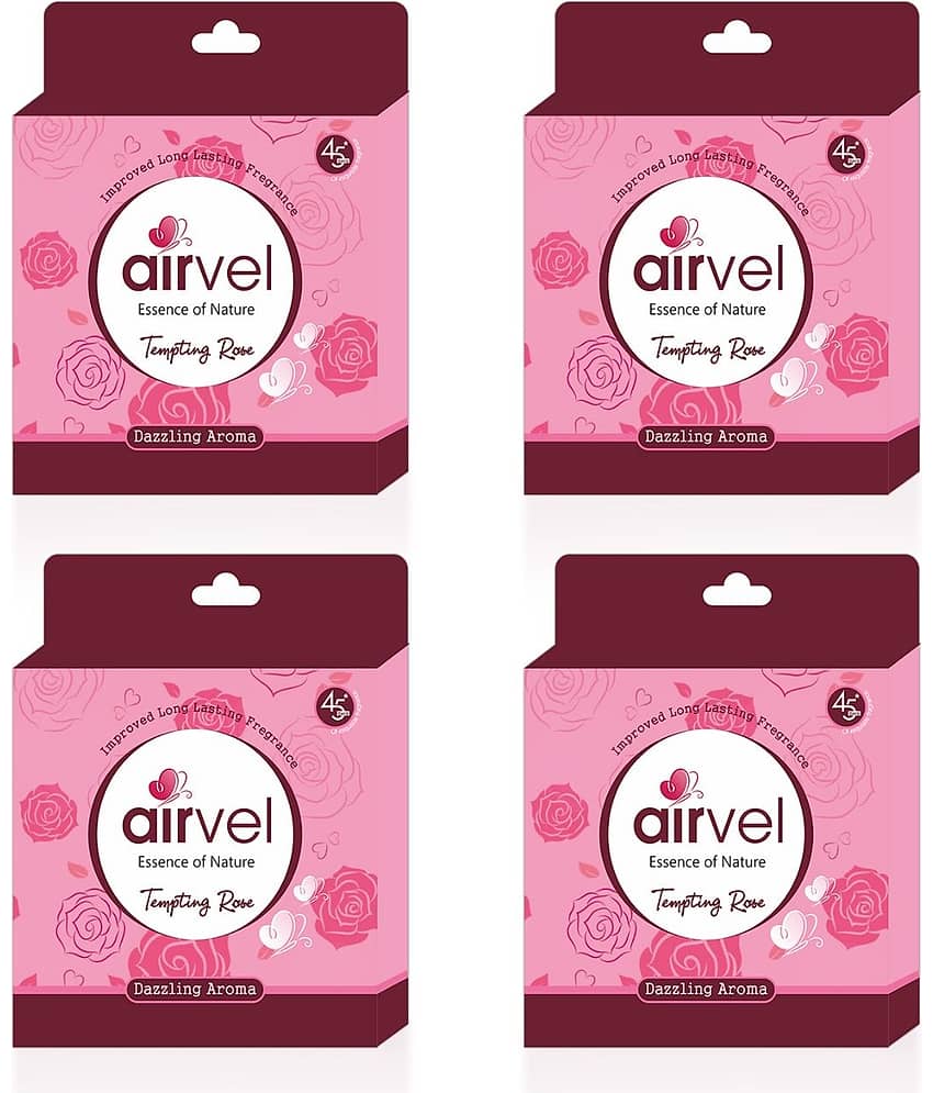 Airvel Bathroom Air Freshener Blocks Rose Fragrance for Home & Office Use 75g ( Pack of 4 )