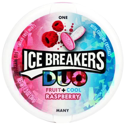 Ice Breakers Duo Fruit Cool Mints Raspberry, 36 gm