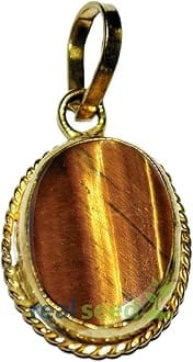 Real Seed Original Cat's Eye Gemstone Ashthadhatu Pendant/Locket, Cat's Eye Lehsunia Precious Gemstone Pendant | Ideal for Men, Women and Kids | 100% Authentic Gemstone