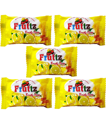 Soap 5 Fruttz Lemony Deo Fragrance | Grade 1 Soap | For All Skin Types Bathing Bar 375 g Pack of 5