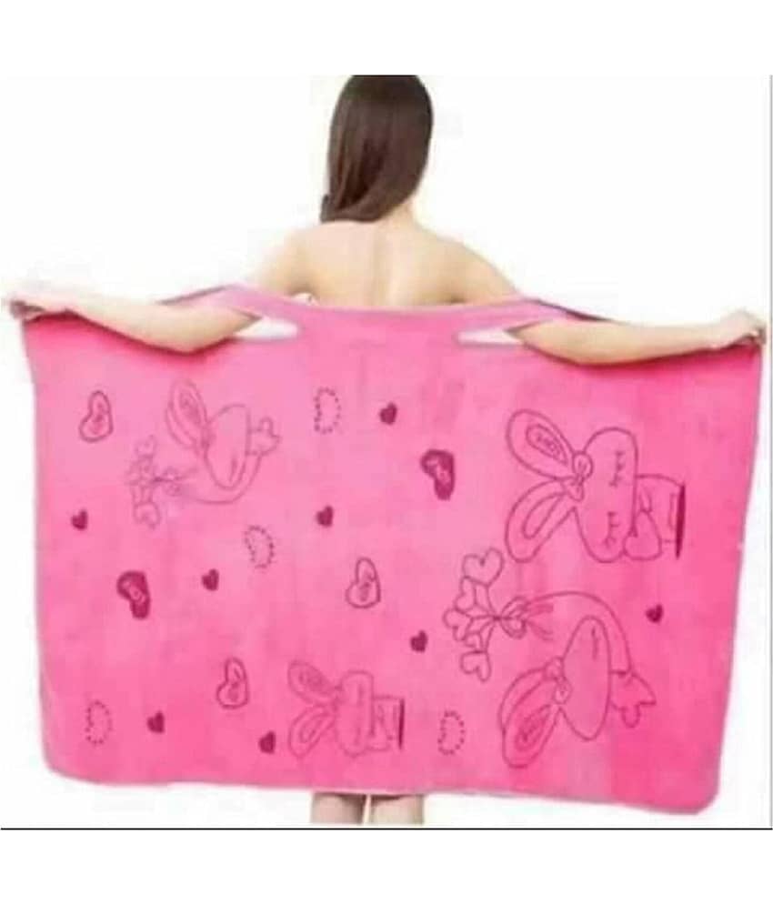 RAVARIYA GRAPHICS Single Non Terry Bath Towel Pink