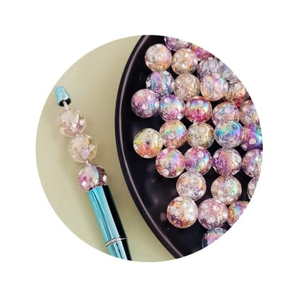 100pcs 15mm Crystal Rhinestones Paved Acrylic Jelly Gumball Beads Ornament Accessories  Necklace Beading DIY Pens