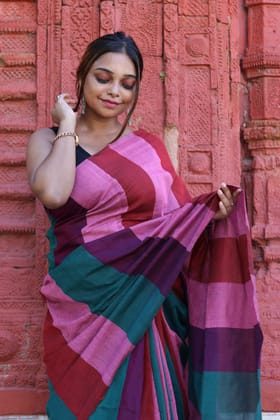 PURE COTTON CHECK SAREE