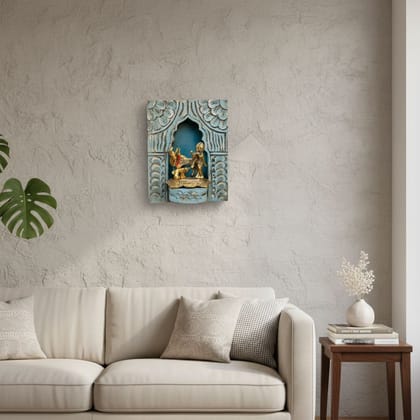 Distressed Wooden Jharokha Mirror | Sculpture Decor