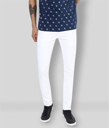 Calcium - White Cotton Blend Skinny Fit Men's Jeans ( Pack of 1 )