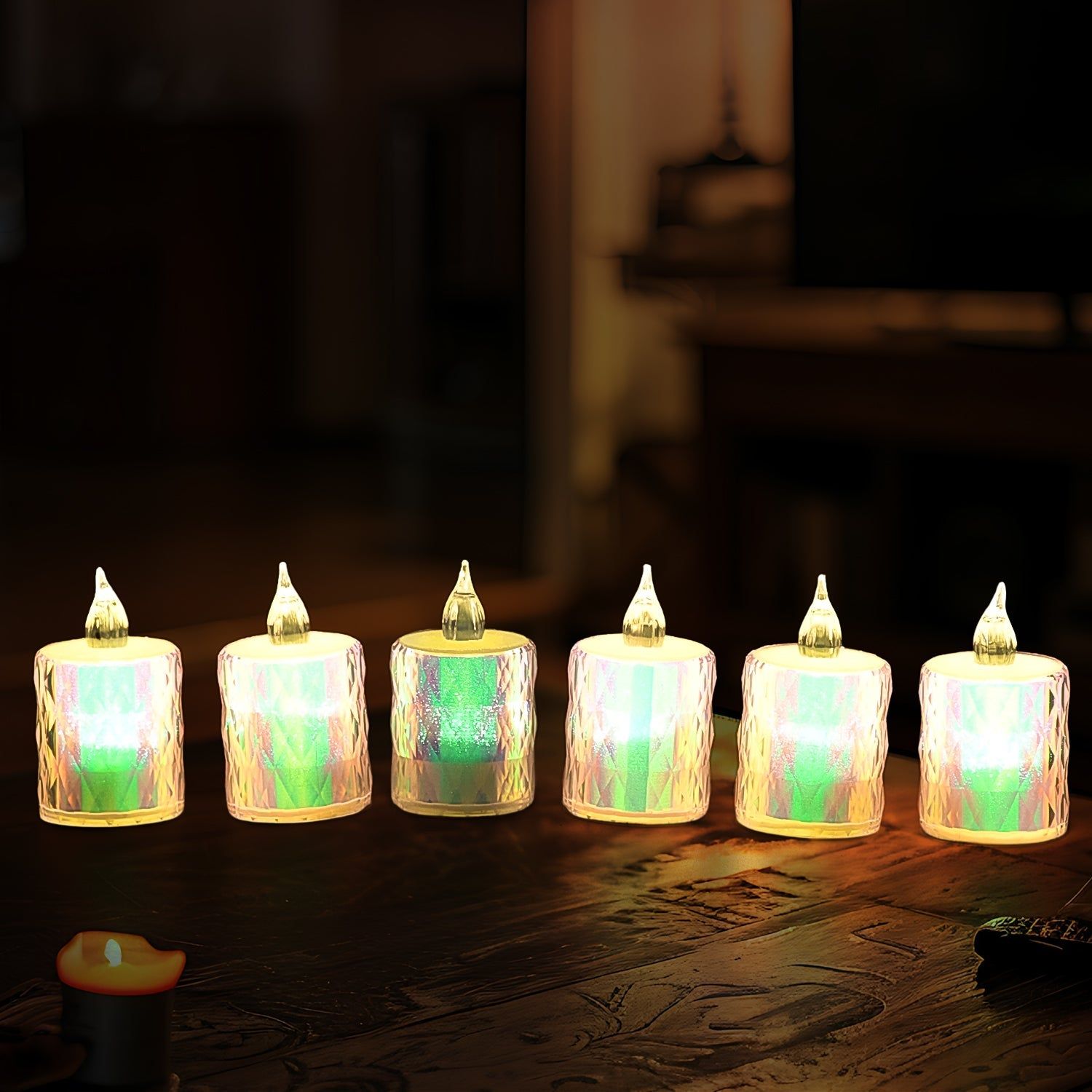 24 Pc Flameless and Smokeless Decorative Melting Candles LED Tea Light Candle Flickering Electronic Candle, Diwali