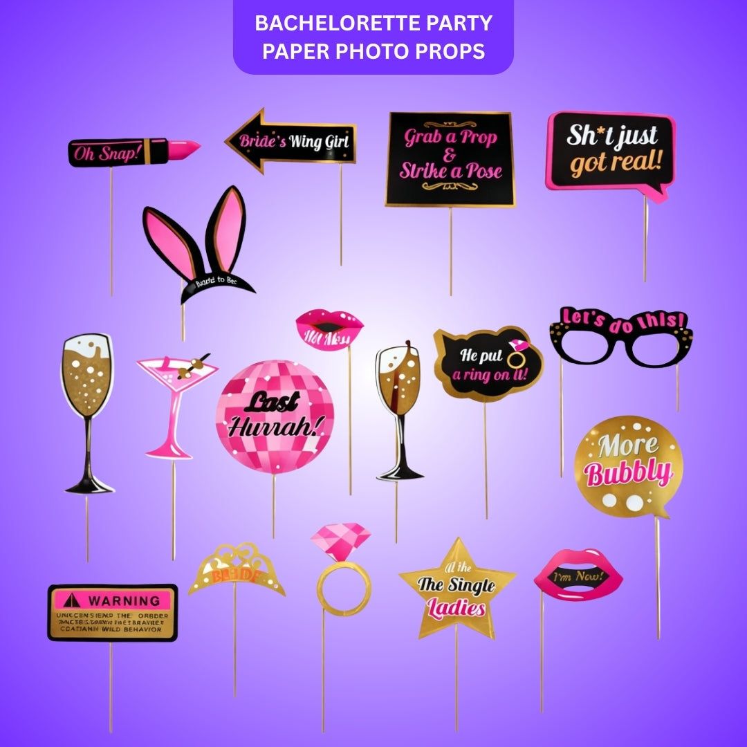 Go Hard Bitch Bachelorette Party Paper Photo Props - 20PC