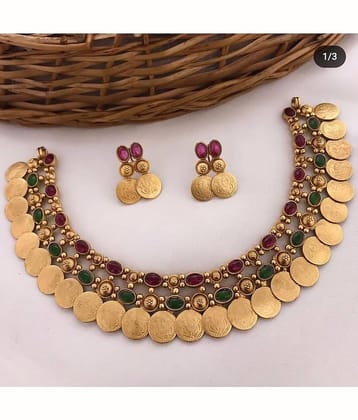 Padmavati Bangles Green Alloy Necklace Set ( Pack of 1 )