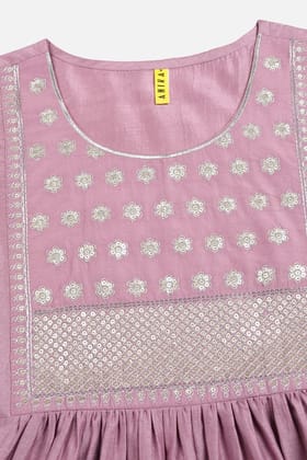 Lavender Silk Blend Solid Straight Kurta Trousers With Dupatta PKSKD1722