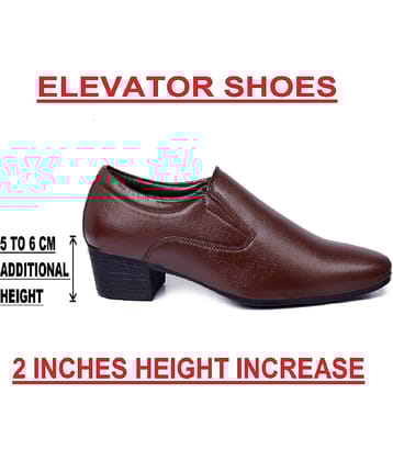 YUVRATO BAXI Brown Men's Slip On Formal Shoes