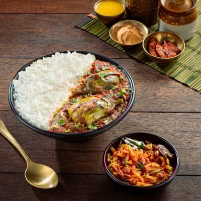 Gutti vankaya rice bowl