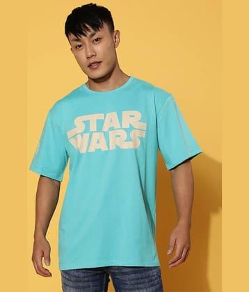 Veirdo Pack of 1 Cotton Oversized Fit Men's T-Shirt ( Blue )