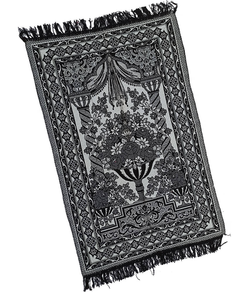 ADIRNY Gray Single Cotton Prayer Mat ( 110 X 70 cm )