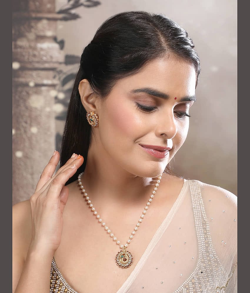 Thrillz Gold Brass Necklace Set ( Pack of 3 )