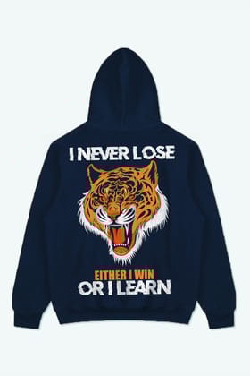 I NEVER LOSE ROAR HOODIE (NAVY BLUE)-S