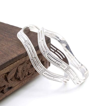 Indian Style Real Sterling Silver Women Bangles Bracelet (Kangan)-2pc / 5.4 CM (2.12 Inch) 2.2