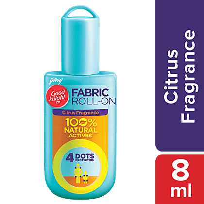 Good knight Mosquito Repellent Fabric Roll On - 100% Natural Actives, Citrus Fragrance, 8 ml