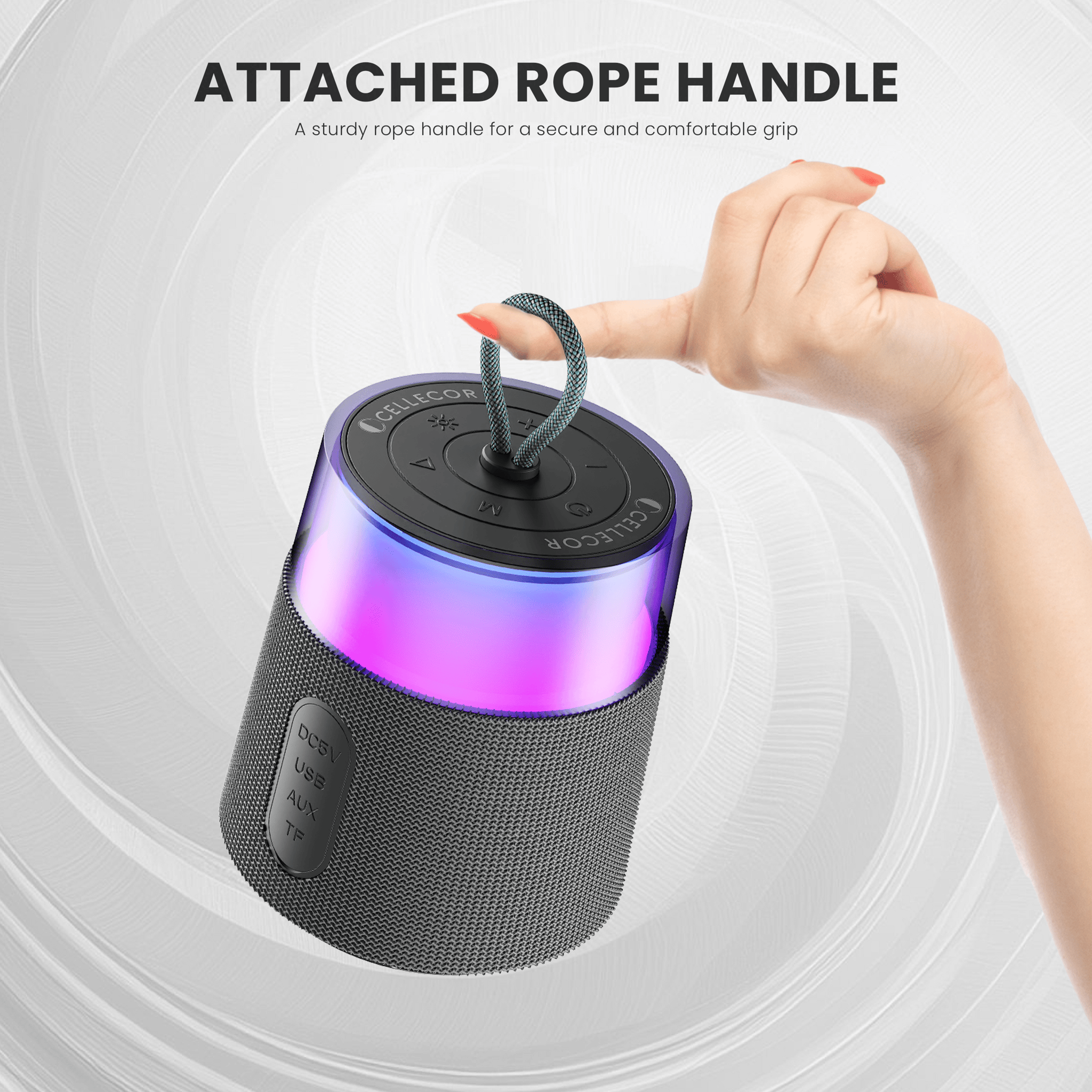 Cellecor CLB-80 BOOM | 10 Hr Playtime | BT-v5.3 | 2600mAH | Water Resistant 10 W Bluetooth Speaker- Black