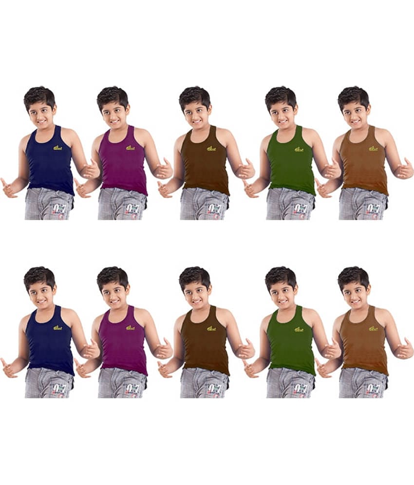 Renox Pack of 10 Boys Cotton Vest ( Multicolor )