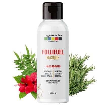 Organix Mantra FolliFuel Hair Masque with Hairgenyl, Anageline, Rosemary Oil, Curry Leaves & Hibiscus Extracts Supports Hair Growth, Adds Volume | Nourishing & Strengthening | For All Hair Types - 120ML Organix Mantra FolliFuel Hair Masque with Hairgenyl, Anageline, Rosemary Oil, Curry Leaves & Hibiscus Extracts Supports Hair Growth, Adds Volume | Nourishing & Strengthening | For All Hair Types - 120ML