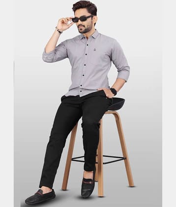 KITWELL Cotton Blend Regular Fit Solids Full Sleeves Men's Casual Shirt - Grey ( Pack of 1 )