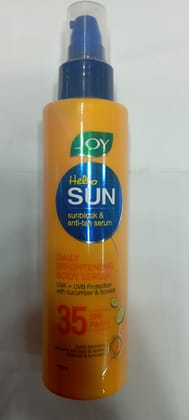 Joy hello sun sunblock & anti tan serum daily brightening body serum 35spf pa++ 150 ml