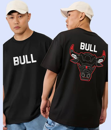 AUSK Men Cotton Blend Oversized Fit Printed T-Shirt ( Black )