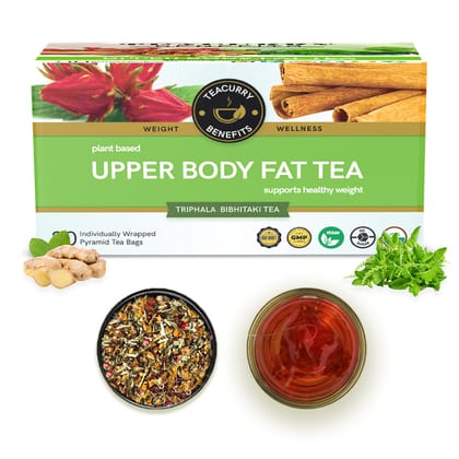 TEACURRY Upper Body Fat Burn Tea (1 Month Pack, 30 Tea Bags) - Helps lose weight fast of Chest, Shoulders, Neck and Arms Fat
