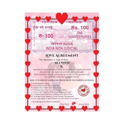 THE MAGICAL GIFTS Romantic Love Agreement Certificate Gift for Girlfriend Boyfriend Wife Husband | Unique Personalized Valentine Anniversary Birthday Gift for Couples (Style3, 8by11)