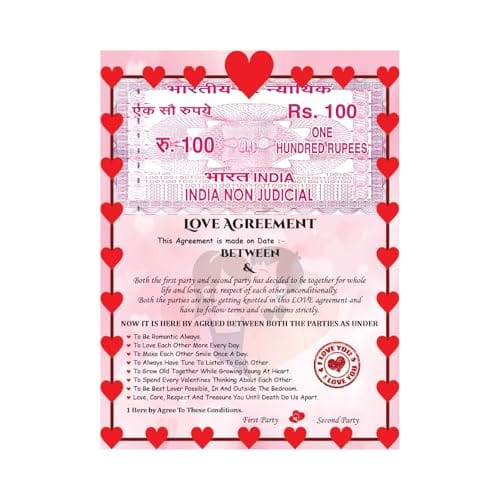 THE MAGICAL GIFTS Romantic Love Agreement Certificate Gift for Girlfriend Boyfriend Wife Husband | Unique Personalized Valentine Anniversary Birthday Gift for Couples (Style3, 8by11)