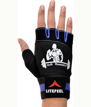 LITEFEEL BODY BUILDER PRINT Unisex Polyester Gym Gloves For Advanced Fitness Training and Workout With Half-Finger Length