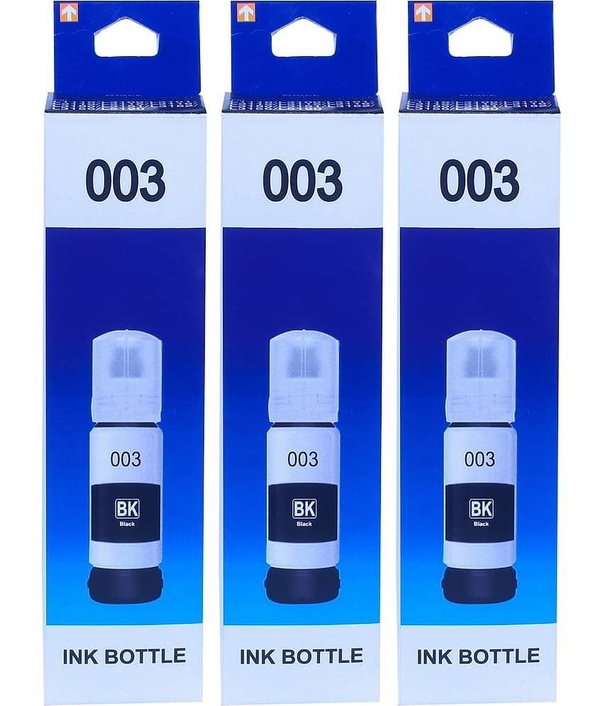 TEQUO EPS0N 003 Black Pack of 3 Cartridge for 003 65 ml for Eco Tank L1110 L3100 L3101 L3110 L3115 L3116 L3150 L3151 L3152 L3156 L5190