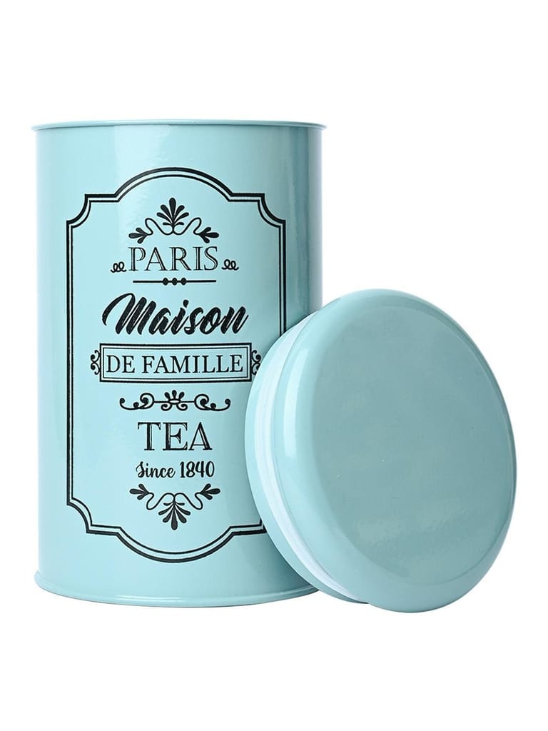 Metal Tea & Sugar Jar (Each 900 Ml) + Cookie & Namkeen Jar (Each 1700 Ml) - Green, Set Of 4