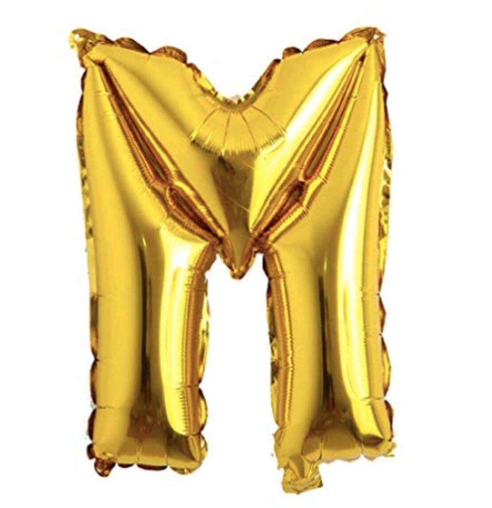 16" Letter M Golden Balloon - Party and Festive Needs | Buy online on ZillyBuy