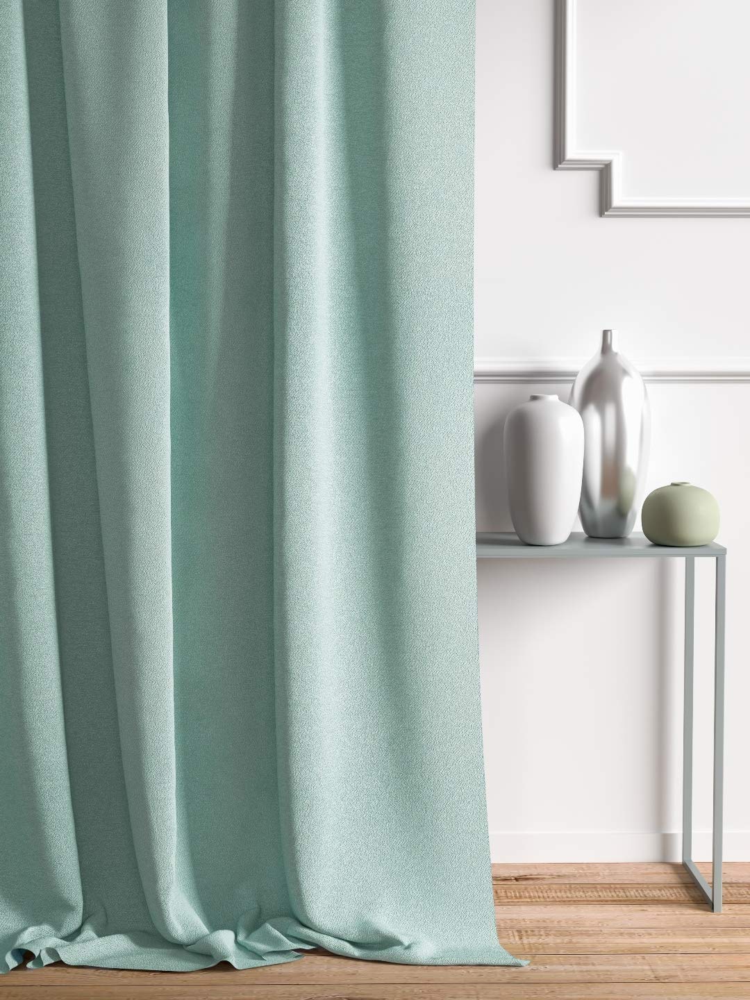 DDECOR - 100% PolyesterPlain And Texture PatternDoor 7 Ft|135 CM X 225 CM| - Turquoise