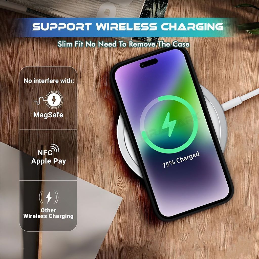 LIRAMARK Liquid Silicone Soft Back Cover Case for iPhone 15 Pro (6.1 inch)