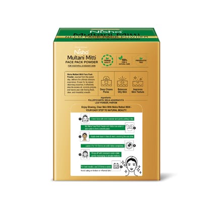 Nisha Multani Mitti for Face, Neem Face Pack Powder 100g, Fuller’s Earth Powder, Natural Oil Control, Acne & Tan Removal