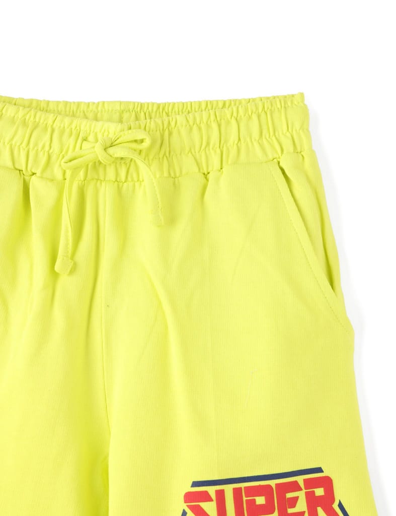 Premium Kids Boys Shorts Cotton French Terry Sulphur Spring Lime Super Hero 2025 at ShopCircuit 