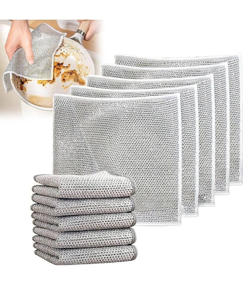 DHSMART Wire Dishwashing Rags for Wet and Dry Dishwash Bar Non Scratch Scrubbing Pads 1 no.s Pack of 5