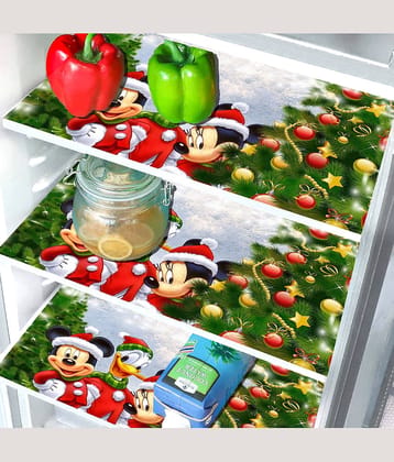 Crosmo PVC Graphic Fridge Mats ( 43 28 ) Pack of 3 - Green