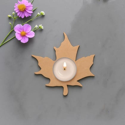 Dbeautify's DIY Leaf-Shaped MDF Tealight Candle Holder